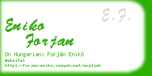 eniko forjan business card