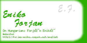 eniko forjan business card